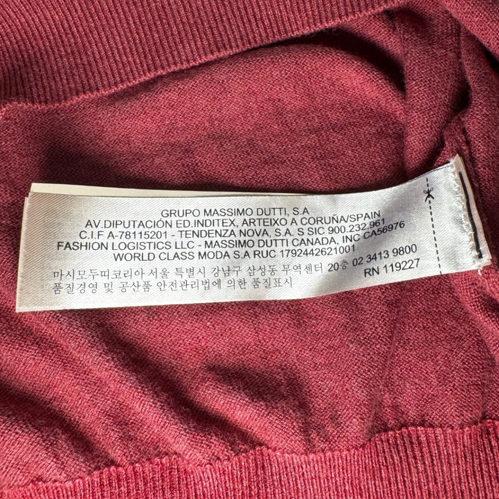 MASSIMO DUTTI Mens V-Neck Cashmere Blend Sweater - L - Picture 11 of 12